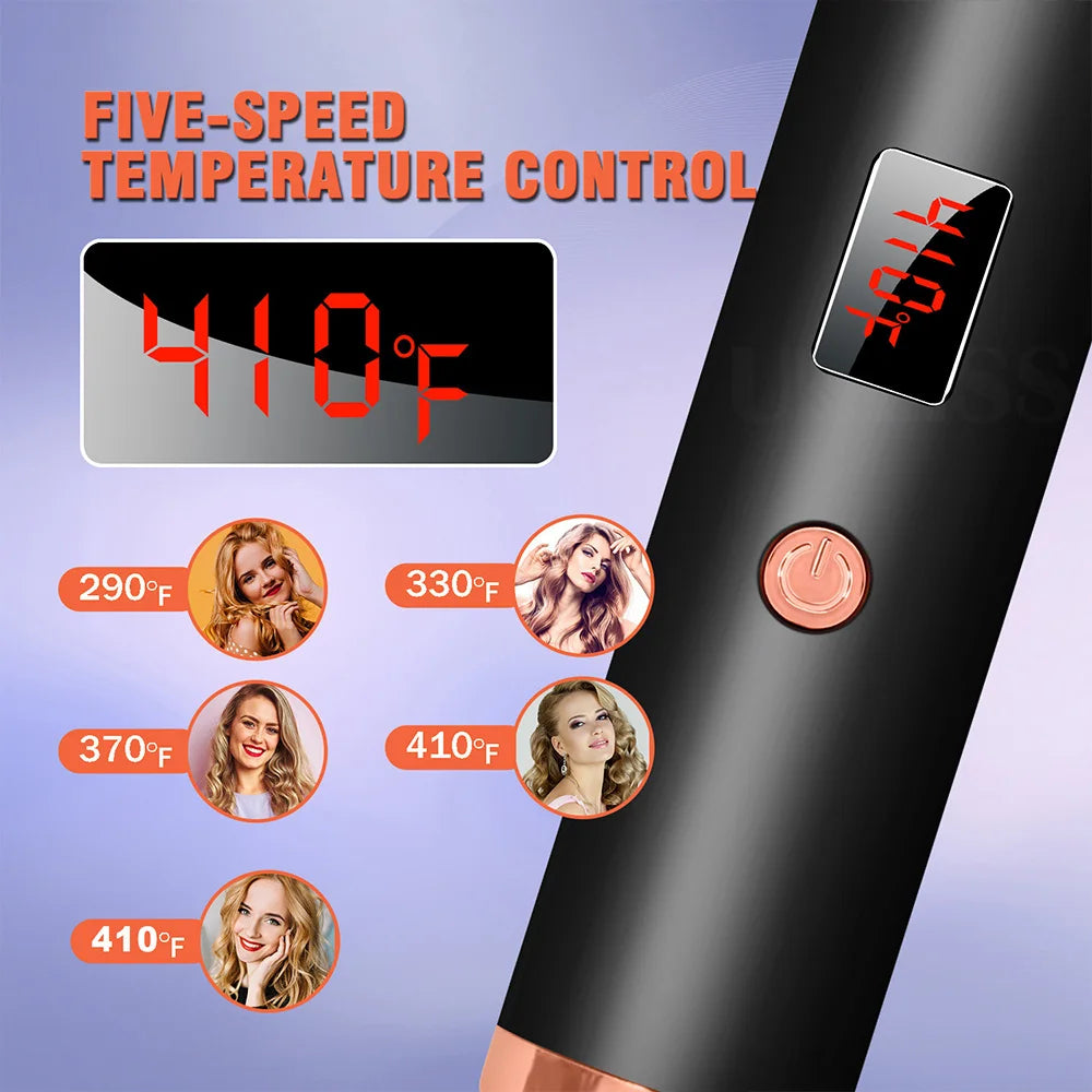 3-in-1 Ionic Hair Curler Straightener Thermal Brush Heated Styling Brush Double PTC Curling Iron Anti-Scald Hair Curler Comb