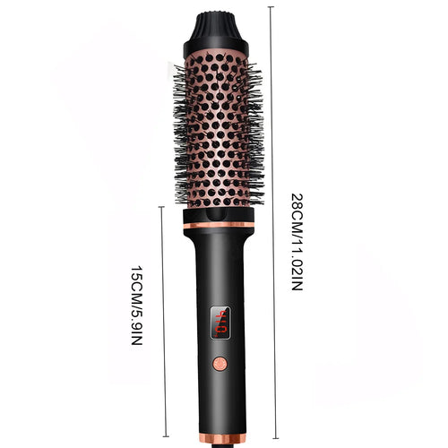 3-in-1 Ionic Hair Curler Straightener Thermal Brush Heated Styling Brush Double PTC Curling Iron Anti-Scald Hair Curler Comb