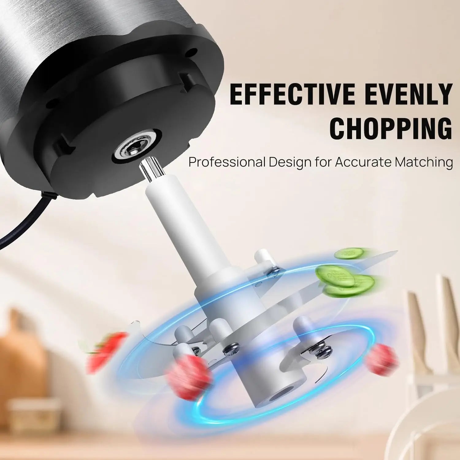 300W Fruit & Vegetable Chopper 2L Food Processor Small Meat Grinder Electric Dicer with 2 Speeds