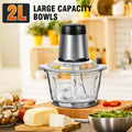 300W Fruit & Vegetable Chopper 2L Food Processor Small Meat Grinder Electric Dicer with 2 Speeds